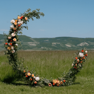 Arche demi-lune en métal doré