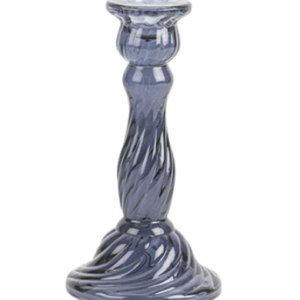 Bougeoir Astrid en verre marine