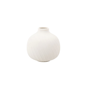 Vase céramique rainuré blanc mat