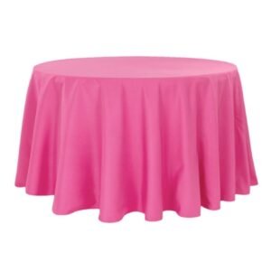 Nappe ronde en tissu rose foncé 280cm