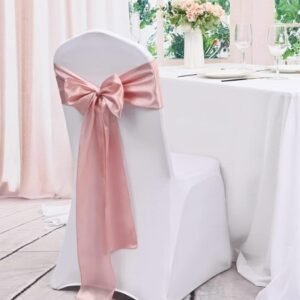 Noeuds de chaise satin rose pale