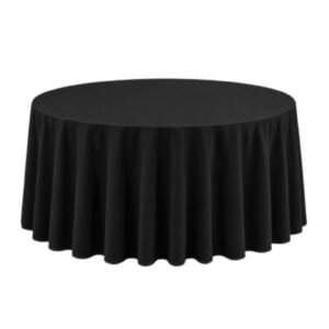 Nappe ronde en tissu noire  290cm