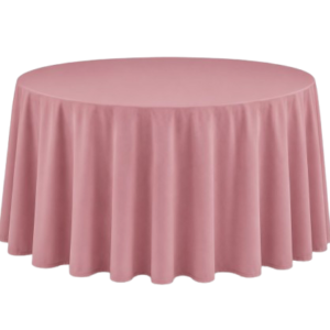 Nappe ronde en tissu vieux rose 280cm