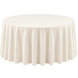Nappe ronde en tissu ivoire 305cm