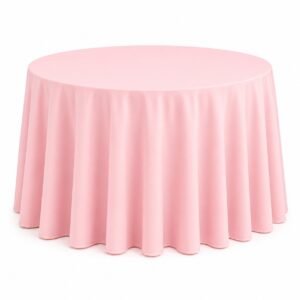 Nappe ronde en tissu rose pale 280cm