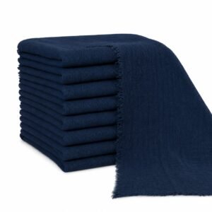 Serviette en gaze de coton bleu sans ourlet